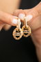 Heliophilia Silver Pendientes de Metal Dorados con Circón